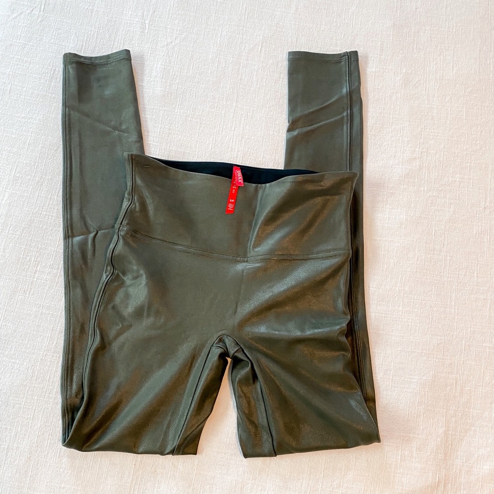 Spanx Faux Leather Legging - Olive Green